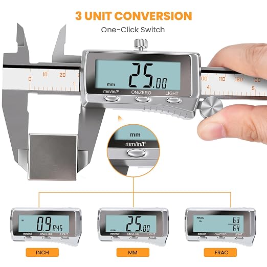 HARDELL Digital Caliper 12 Inch, Rechargeable All Metal Electronic Micrometer - Image 6