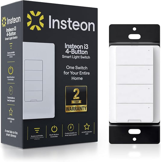 Insteon i3 Keypad 4-Button Smart Light Switch, KP014 by Insteon