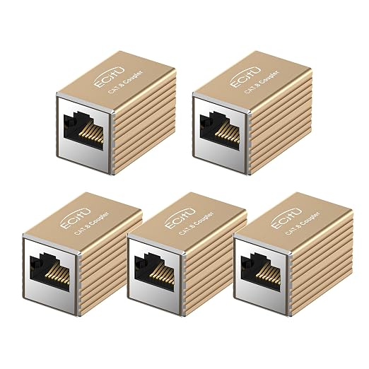 RJ45 Coupler, 5 Pack Ethernet Adapters Female to Female, Ethernet Cable by ECJTU-US
