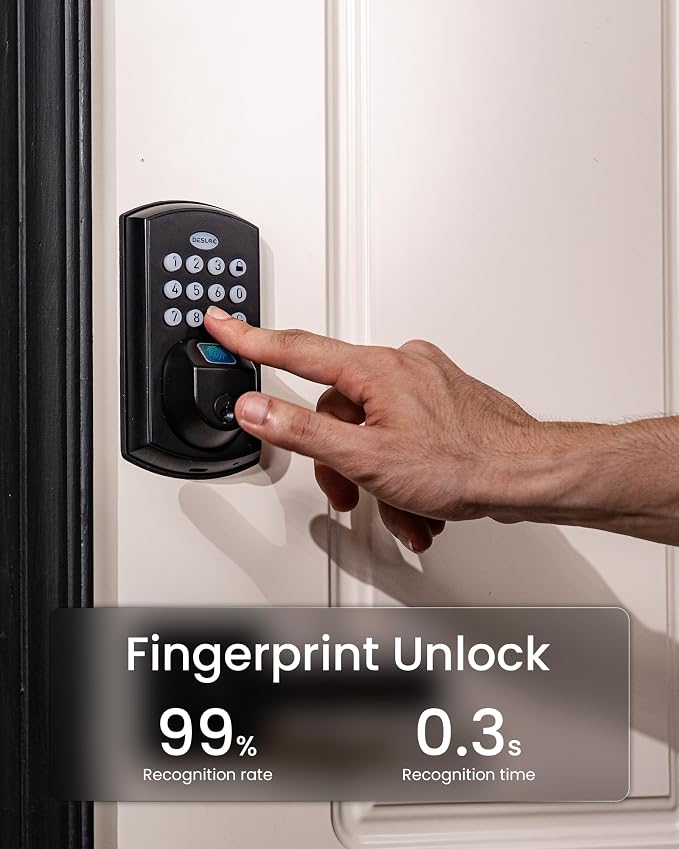 DESLOC A100F Keypad Fingerprint Door Lock, Keyless Entry Door Lock, Smart Lock - Image 4