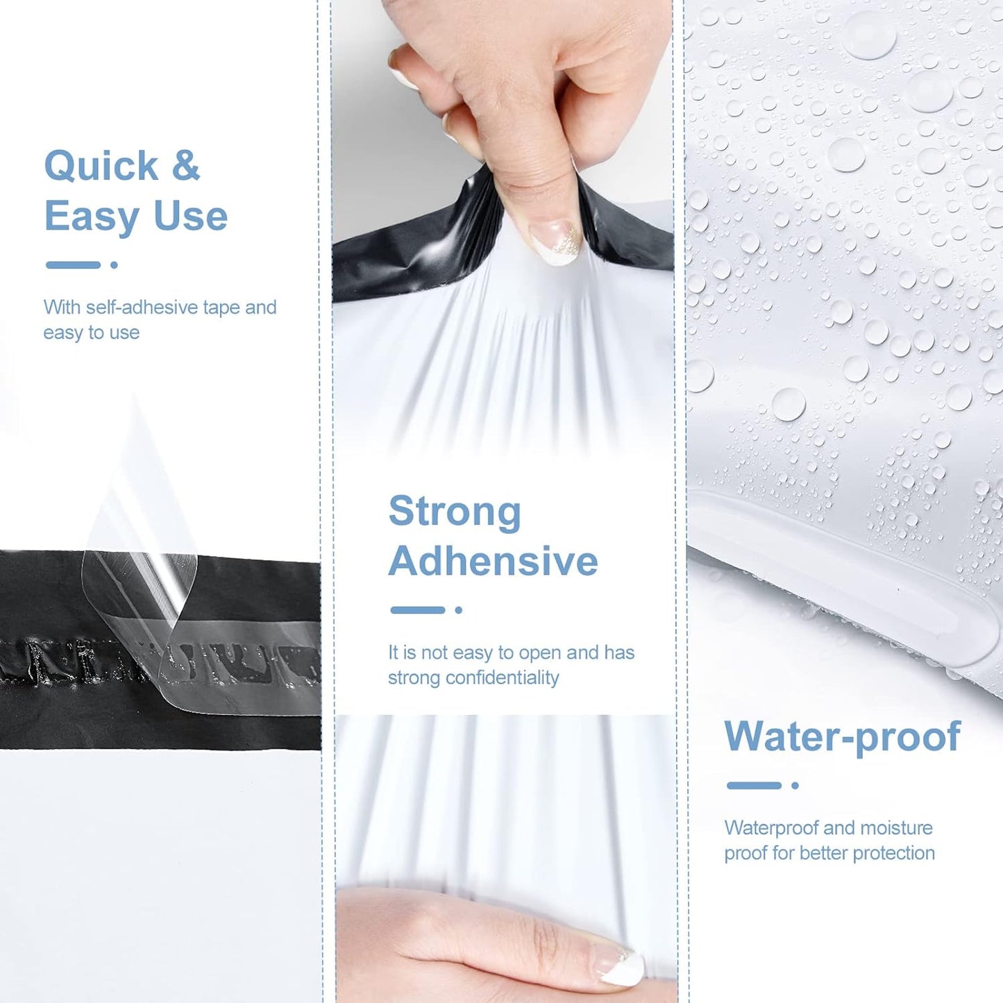 Metronic 1000 Pack 6x9 inch White Poly Mailer Envelopes Shipping Bags with Self Adhesive, Waterproof and Tear-Proof Postal Bags