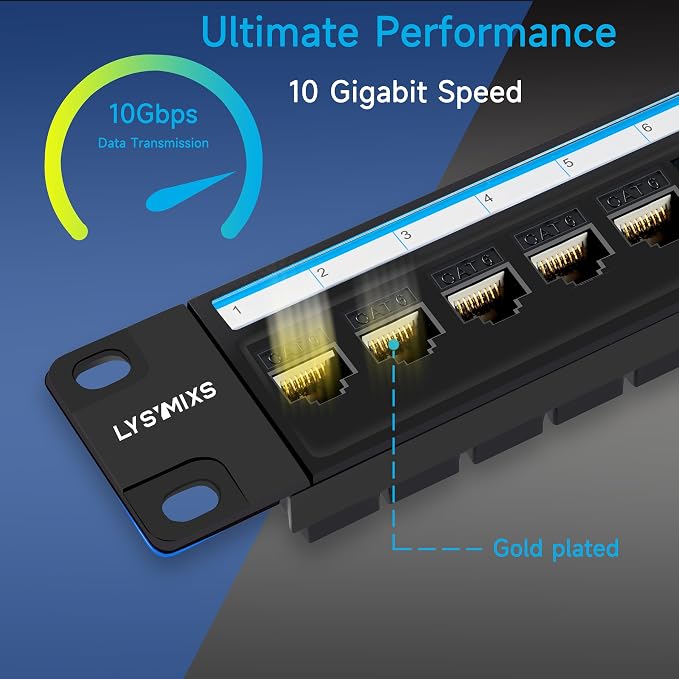 24 Port RJ45 Patch Panel Cat6 Feed Through, Coupler Network Panel 19 Inch - Image 2