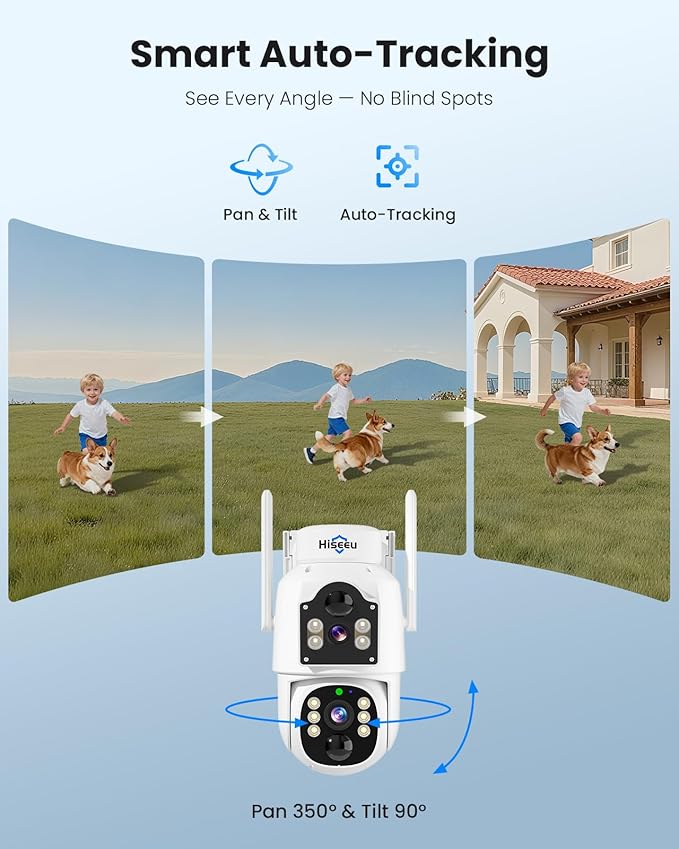 Hiseeu 4MP Dual Lens Wireless Solar Camera Outdoor - Image 2