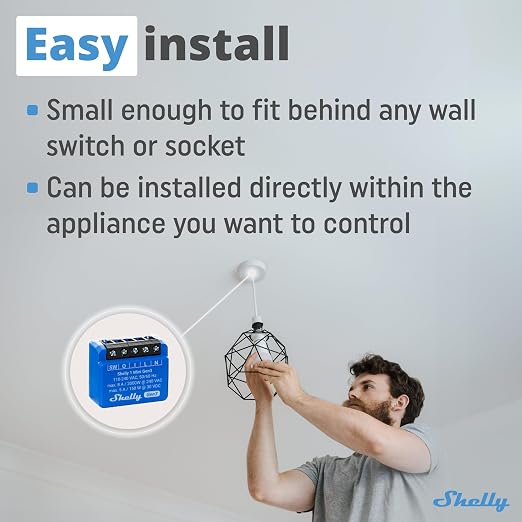 Shelly 1 Mini Gen3, WiFi & Matter Smart Relay Switch - Image 3