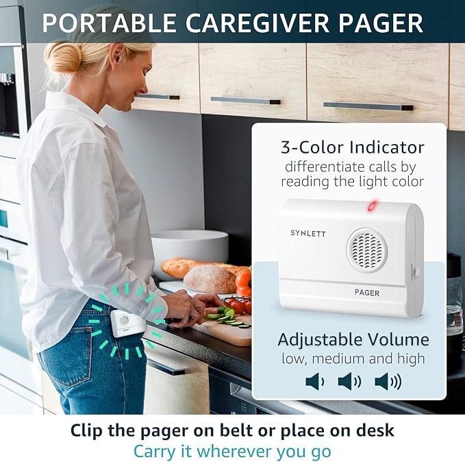 Caregiver Pager Wireless Call Buttons Motion Sensor Alarm Indoor - Image 3