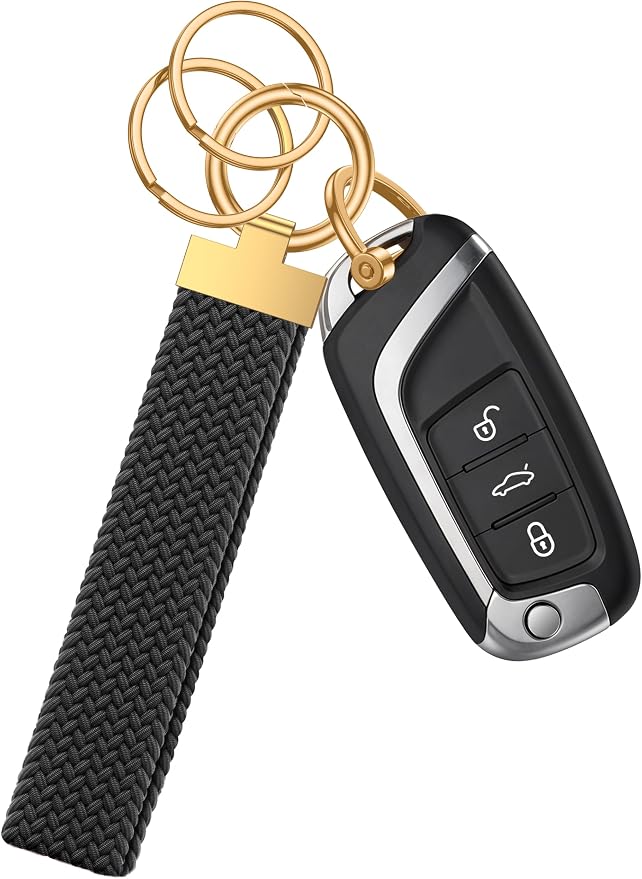 Stretchy Braided Wristlet D-Ring Detachable by ANGSTUME