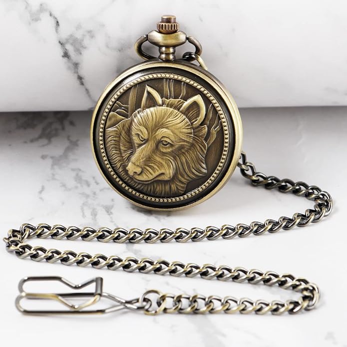 Men's Pocket Watch, Arabic Digital Dial Pocket Watches - Image 5