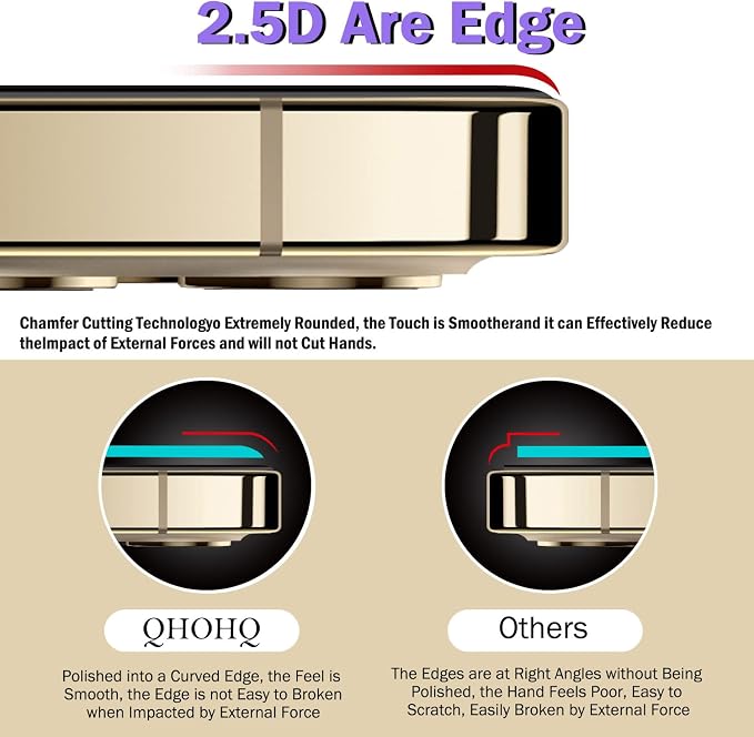QHOHQ 3 Pack Screen Protector for iPhone 14 Pro 6.1 Inch - Image 3