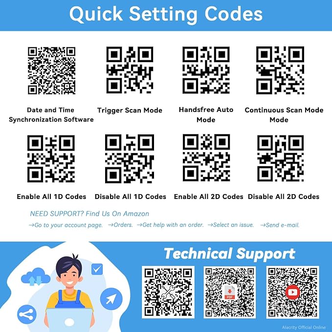Alacrity Long Distance 1D 2D Industrial Barcode Scanner, Wireless Charging - Image 2