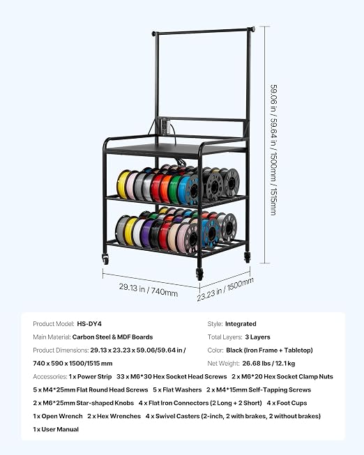VEVOR 3D Printer Filament Storage Rack - Image 7