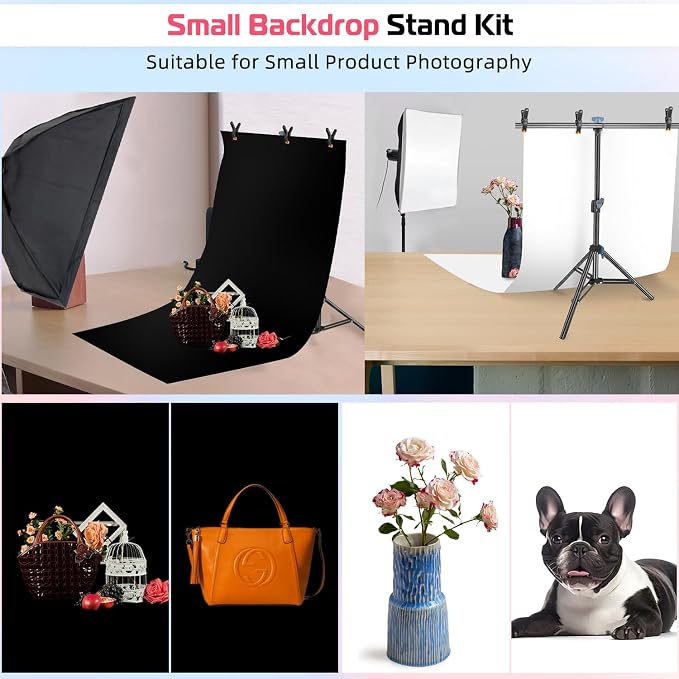 Product Photography Photo Backdrops Stand Kit, Photo Background, 26.8x50in - Image 3