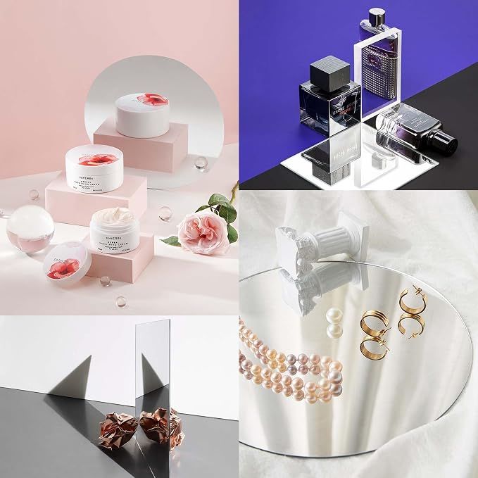 Meking 9PCS Product Photography Props Acrylic Mirror Glass Simulated Photoshoot - Image 2