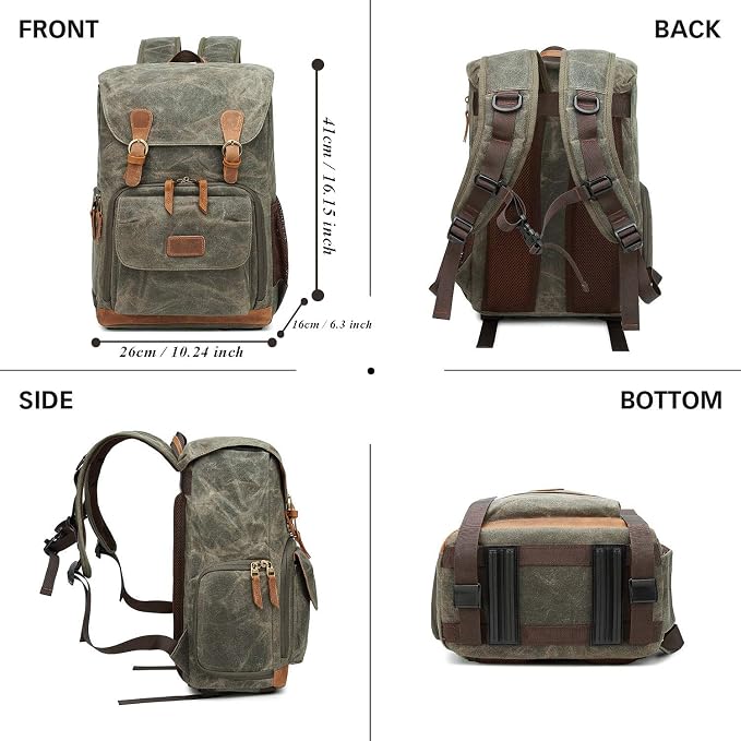 UBAYMAX Camera Backpack, DSLR SLR Waterproof Canvas Camera Bags Rucksack 15.6 - Image 2