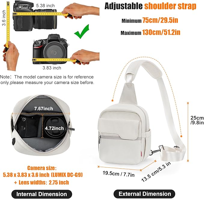 Cwatcun Camera Bag Small Compact Camera Sling Case, Waterproof Canvas Crossbody - Image 5