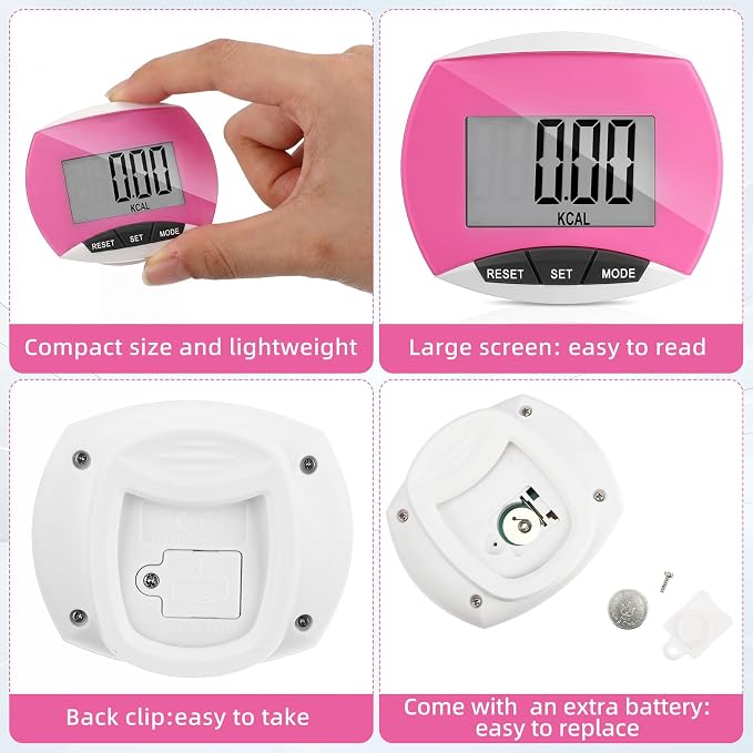Weewooday Pedometer for Walking Steps and Miles Simple Pedometer Clip on - Image 3