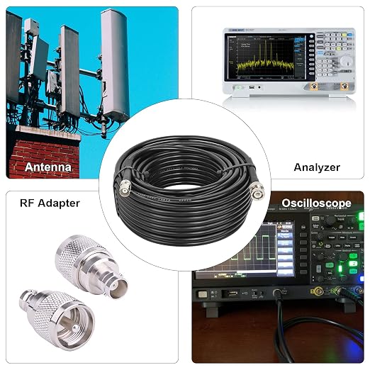 MOOKEERF BNC Male to BNC Female Coaxial Cable 50 ohm RG8X Coax Ultra Low Loss - Image 5