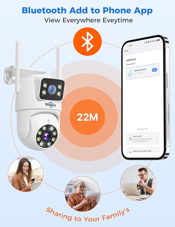 Hiseeu 2Pack Wireless Security Camera, 5G/2.4G WiFi, Dual Lens PTZ Camera - Image 4