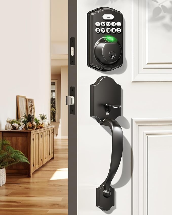 Veise Fingerprint Door Lock Set, Keyless Entry Door Lock, Front Handle Set by Veise