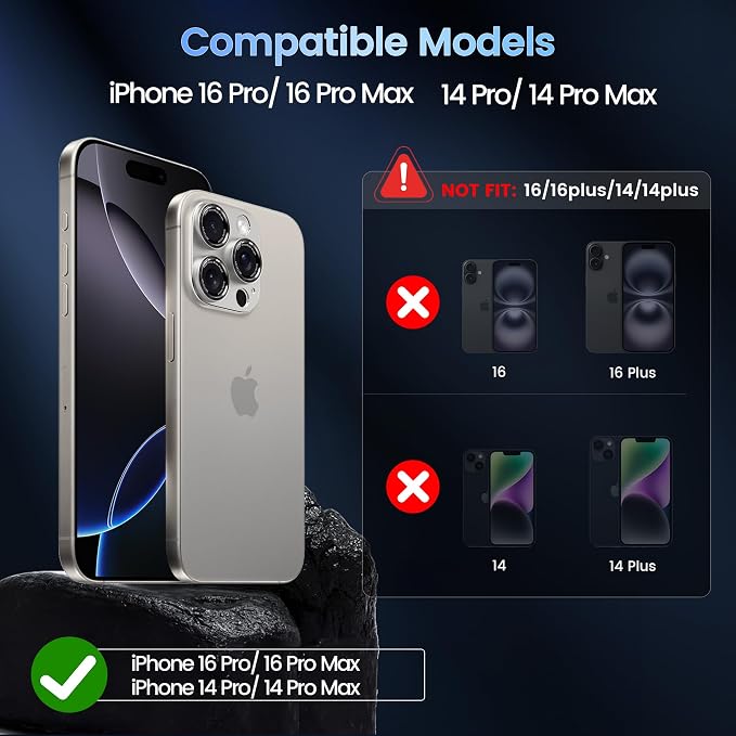 CACOE Camera Lens Protector for iPhone 14 Pro/14 Pro Max/16 Pro/16 Pro Max - Image 7