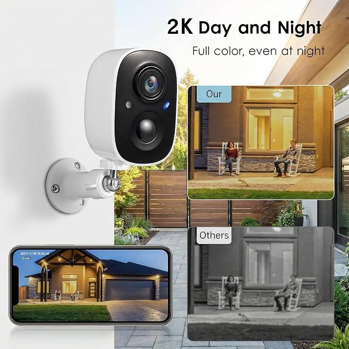 GMK Security Cameras Wireless Outdoor, 2K Battery Powered Cameras - Image 2