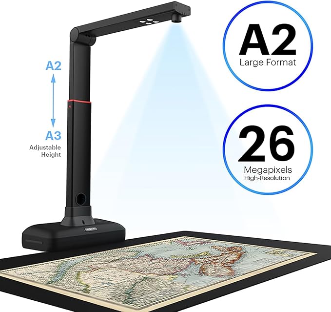 VIISAN Large Format Book & Document Scanner, Capture Size A2/A3, 26MP USB - Image 2