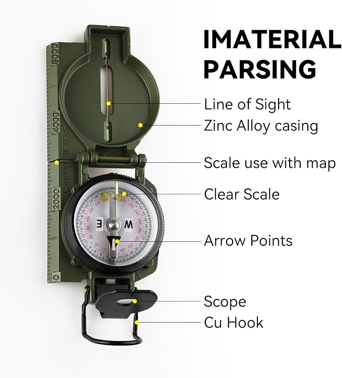 Compass Hiking Survival, Wilderness Survival Compass - Image 3