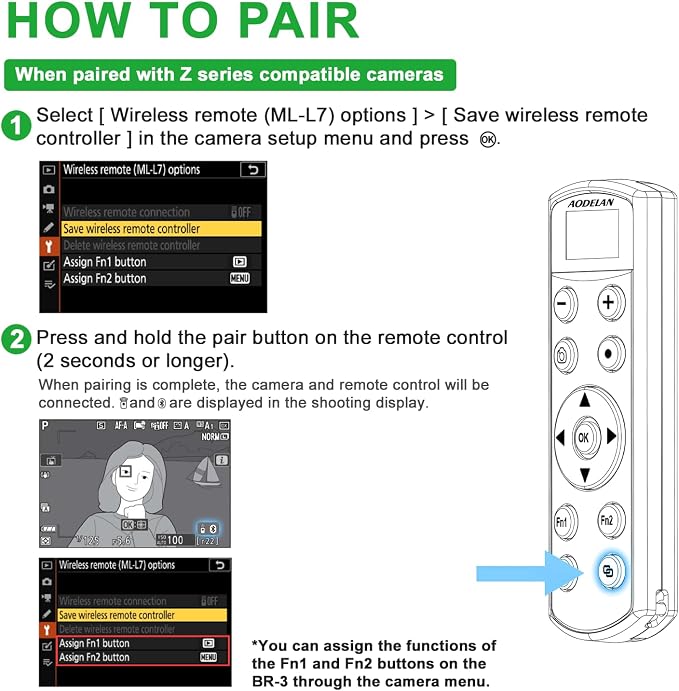 for Nikon Rechargeable Shutter Release, Wireless Camera Remote Control - Image 8
