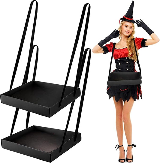 Junkin 2 Pcs Snack Trays with Strap Wearable Party Serving Tray Foldable by Junkin
