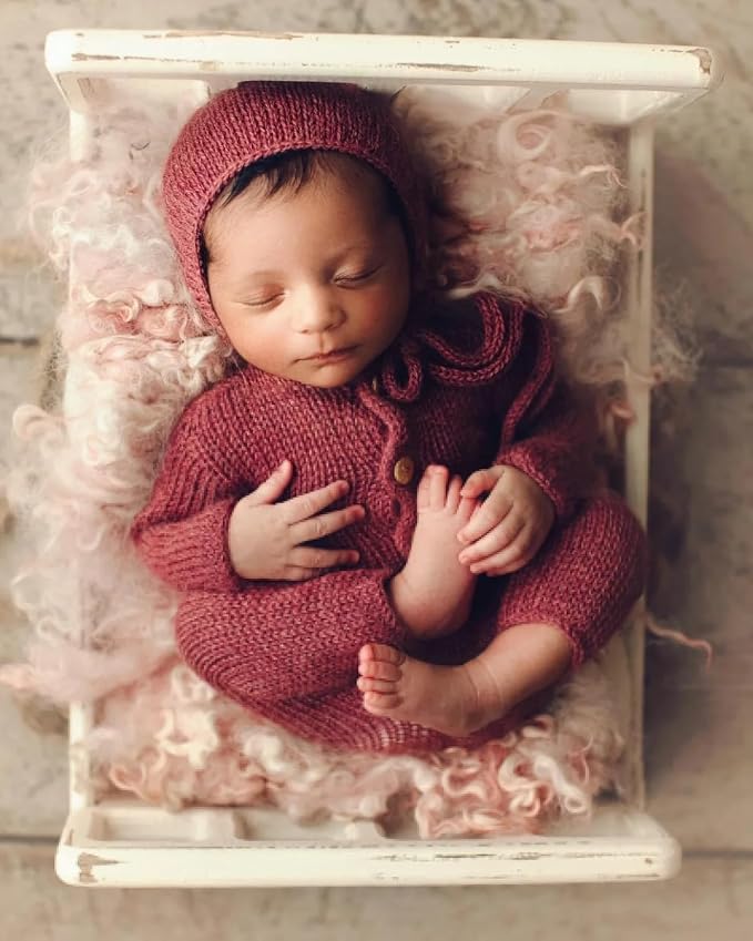Newborn Photography Props Bed Prop White – Mini Wooden Baby Photography Bed - Image 7