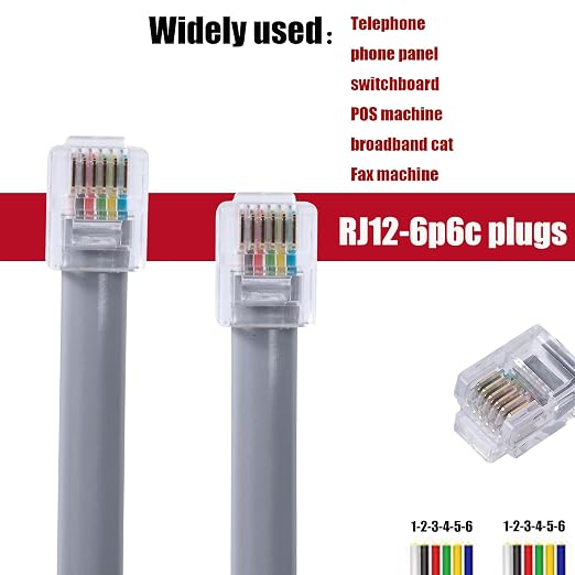 RJ12 Cable Phone Cord 25ft RJ12 6P6C Male to Male Straight Wired - Image 6