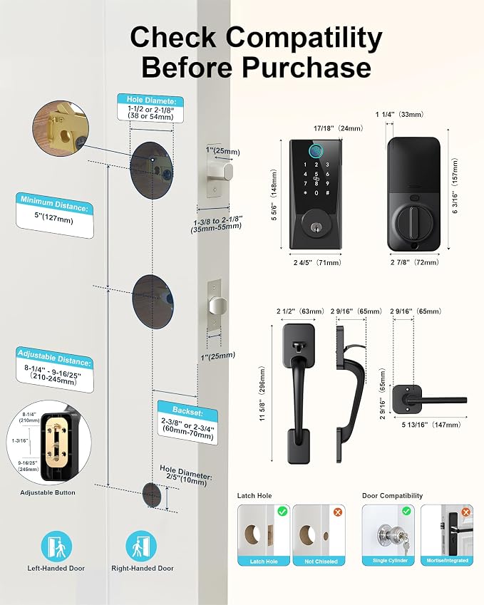 WiFi Smart Lock for Front Door, Built-in WiFi Deadbolt - Image 7