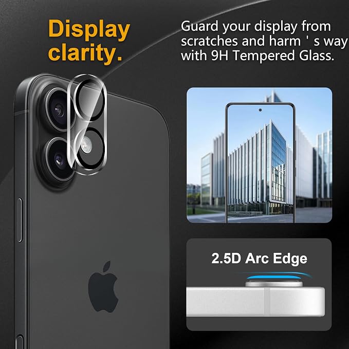 3 Pack Camera Lens Protector for iPhone 17 / iPhone 16 / iPhone 16 Plus - Image 2