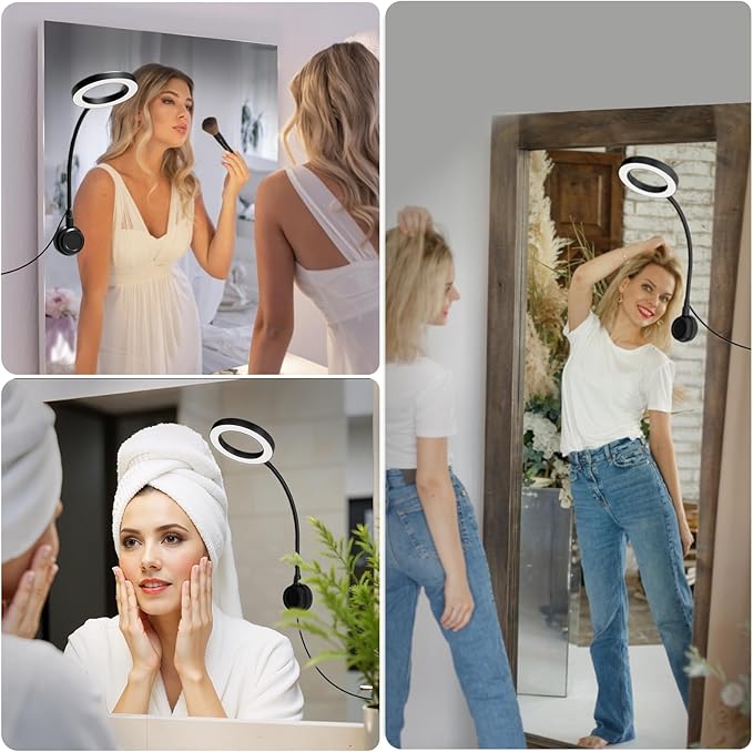 Suction Cup LED Vantiy Lights for Mirror, Flexible Gooseneck Stick on Selfie - Image 6