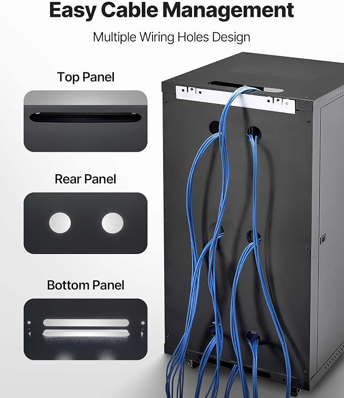 VEVOR 22U Server Rack Cabinet, Network Cabinet Wall Mount, 23.6 in Depth - Image 6