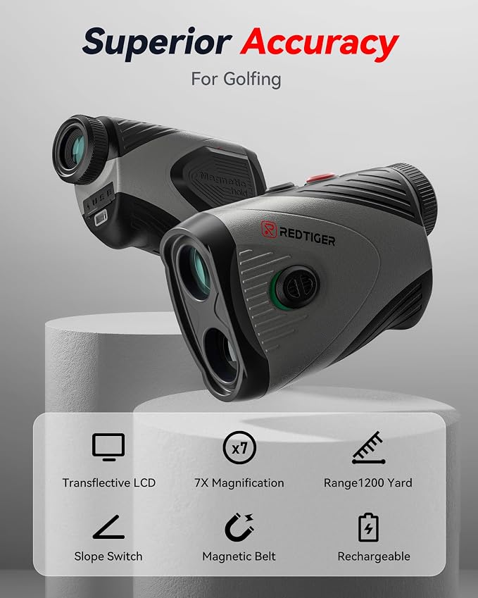 REDTIGER Golf Rangefinder, 7X Magnification 1200 Yards Laser Range Finder - Image 2