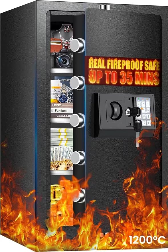 Fireproof Safe for Home, 7  Heavy Duty Fire Proof safes for Home Use by FOWORE