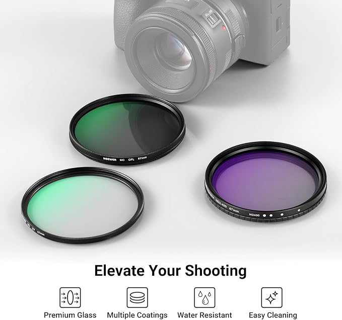 NEEWER 67mm Variable ND + CPL + UV Filter Kit - Image 2