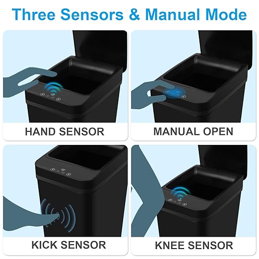 2 Pack Bathroom Trash can, Smart Touchless Trash Can, Automatic Motion Sensor - Image 4