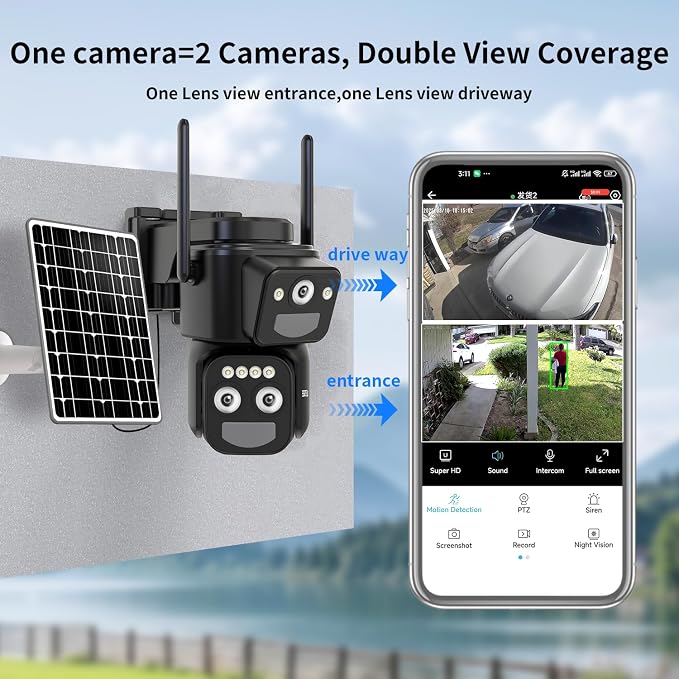 LETSCEE Security Cameras Wirelss Outdoor Solar Powered - Image 3