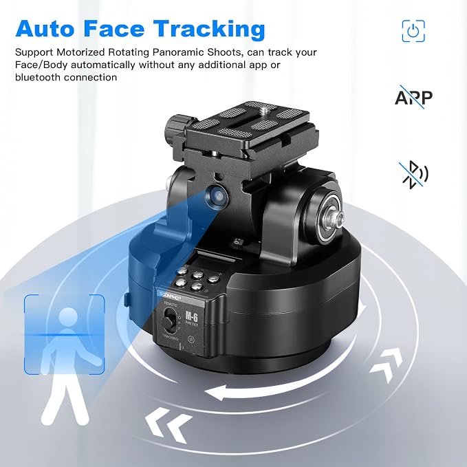Soonpho M6 Auto Face Tracking Motorized Rotating Panoramic Tripod Head - Image 2