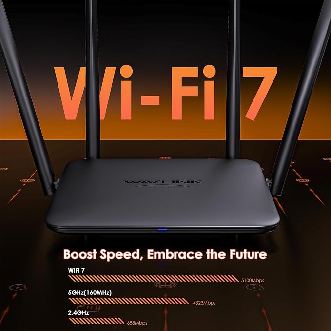 WAVLINK BE5100 WiFi 7 Router, 2026 Dual Band Gaming Router - Image 2