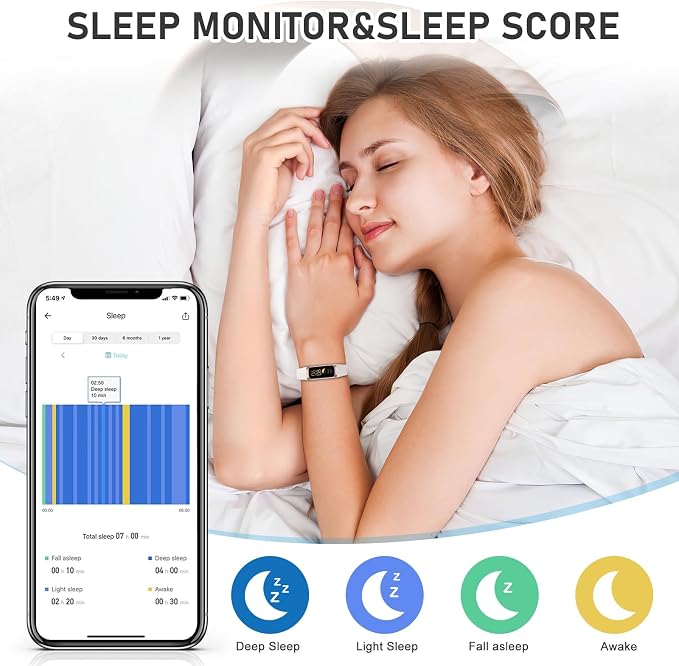 Fitness Tracker with 24/7Heart Rate, Blood Pressure, Sleep Tracking, Activity - Image 3