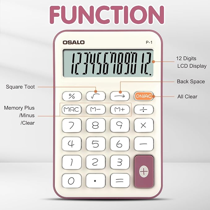 Pendancy Small Desk Calculator Cute, 12 Digit LCD Display, Basic Function - Image 6