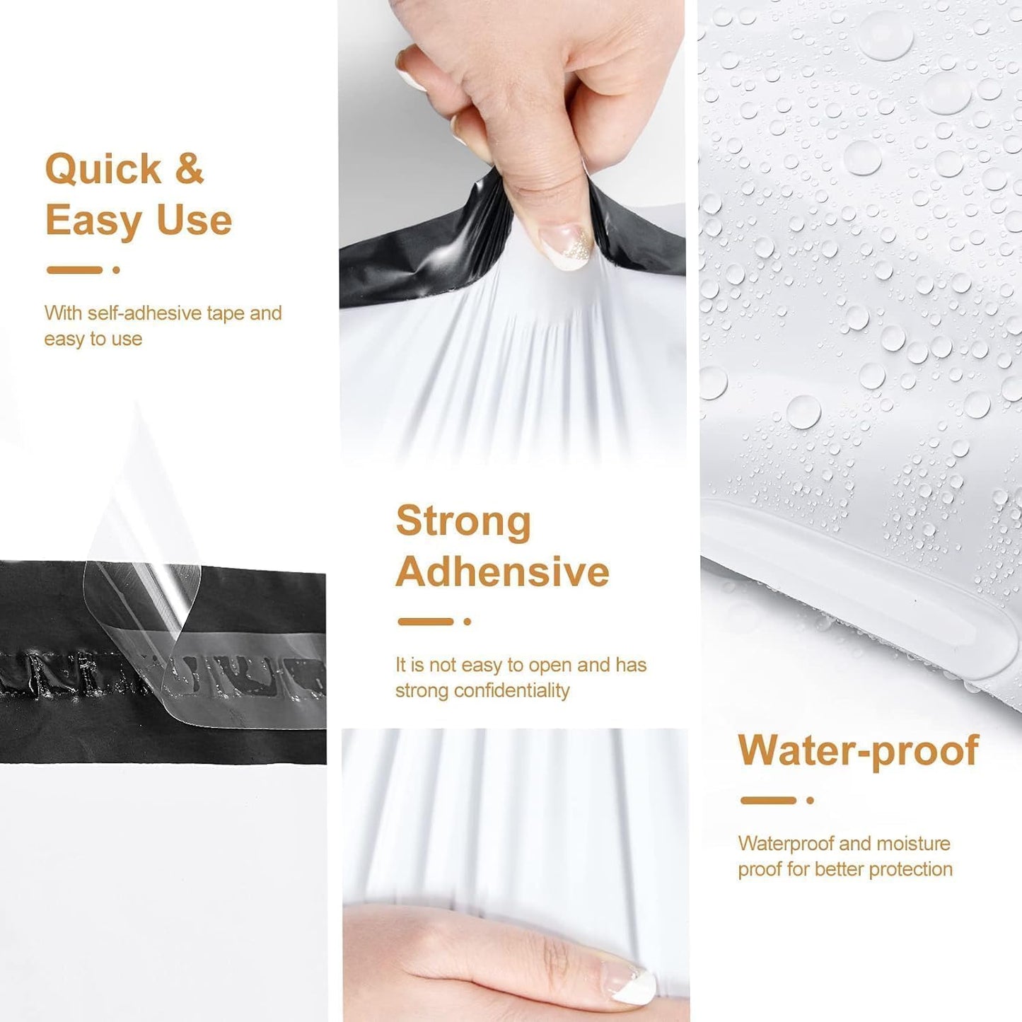 METRONIC Large Poly Mailers 24x24" 600PC White, Strong Adhensive Shipping Bags for Clothing, Waterproof Packaging Bags, Bulk Shipping Envelopes for Small Business, Mailers Poly Bags Mailing Envelope