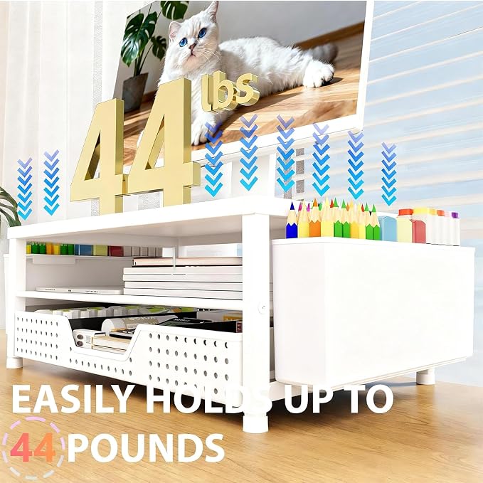 OPNICE Desk Organizers and Accessories, 2-Tier Computer Monitor Stand Riser - Image 8