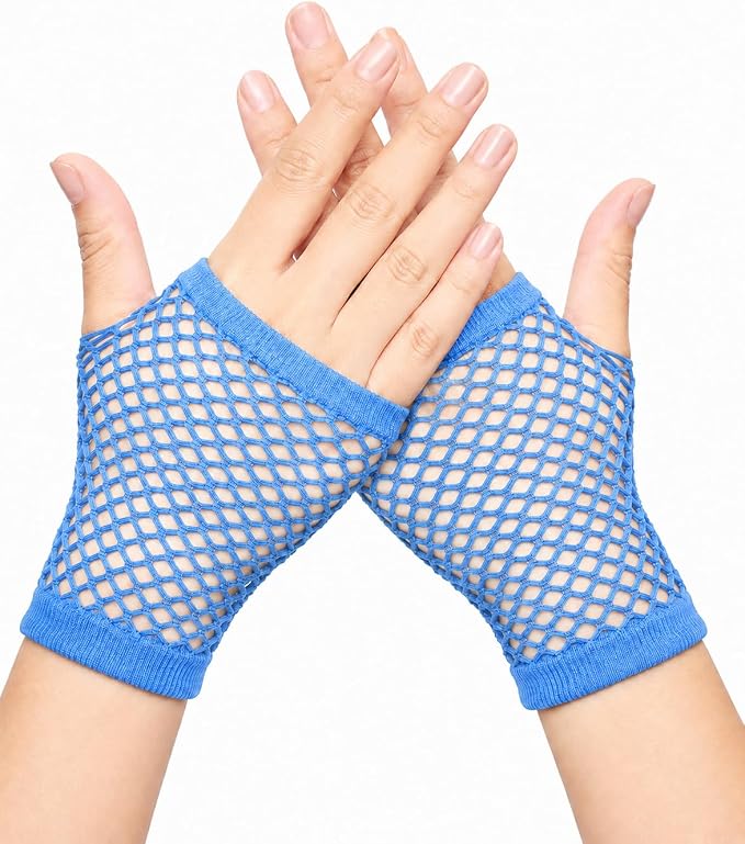 Seeksmile Women's Girls 80's Theme Party Emo Fingerless Arm Fishnet Gloves by Seeksmile