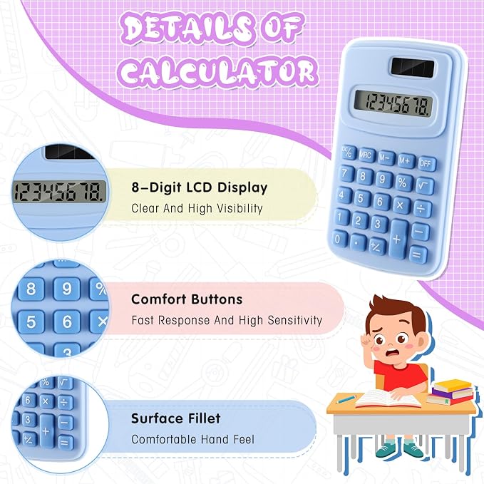 LEIFIDE 24 Pack Pocket Calculator Small Bulk Basic 4 Function Calculator 8 - Image 3