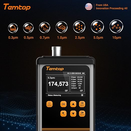 Temtop PMD331 Professional Particle Counter, 7-Channel Handheld Laser Dust - Image 3