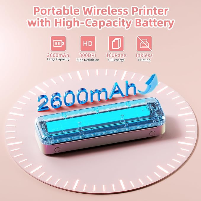 Phomemo M834 Portable Printer, Wireless Bluetooth Thermal Printer, Support 8.5" - Image 6