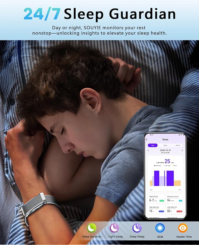 Smart Bracelet for Men Women, Health Activity Fitness Trackers, 24H Sleep - Image 4